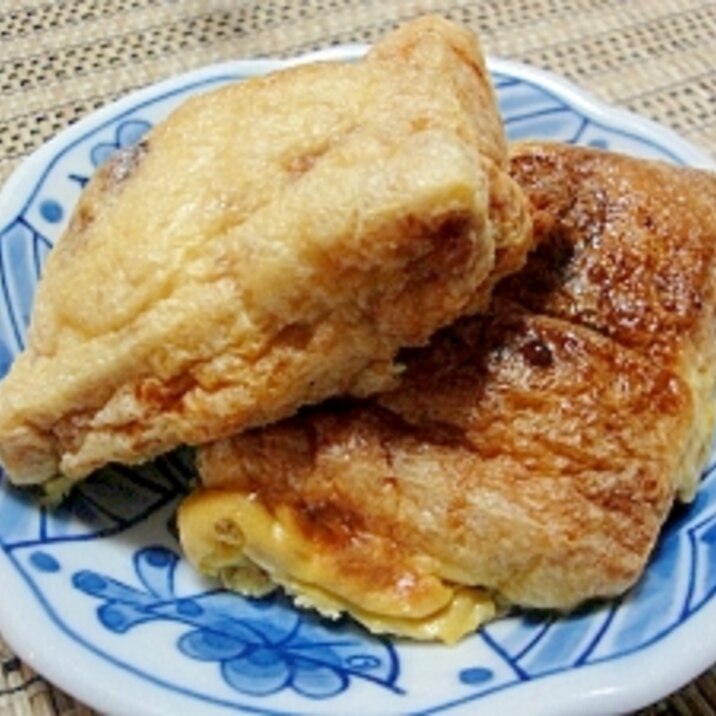 オーブントースターで簡単♪ 油揚げの納豆詰め